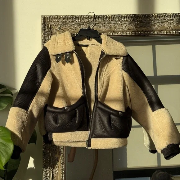 Blank NYC Sherpa + Leather Jacket // size XS - Picture 8 of 11